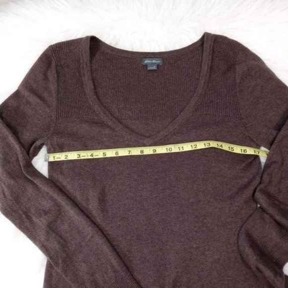 EDDIE BAUER WOMENS SMALL BROWN SWEATER - Picture 9 of 15